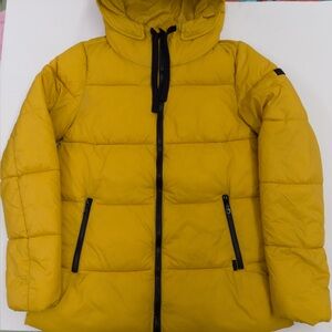 Rip Curl Anti-Series Insulated Puffer Jacket Yellow Hooded Coat Size Small EUC